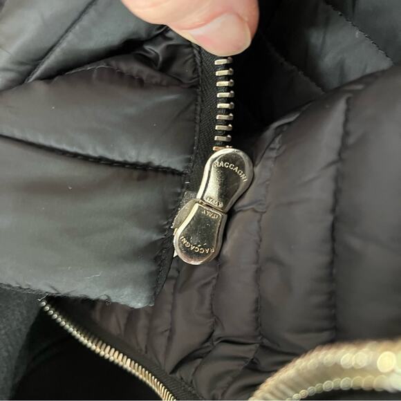 Moncler Eridan Giubbotto Jacket Size 4 Fur collar Kalgan lamb Black EUC Auth. XL - Picture 9 of 15